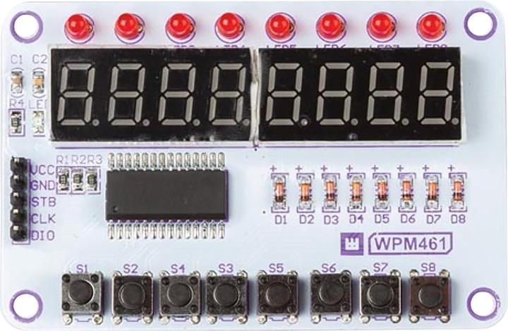 Actual product image Whadda Button and display module with TM1638 chip