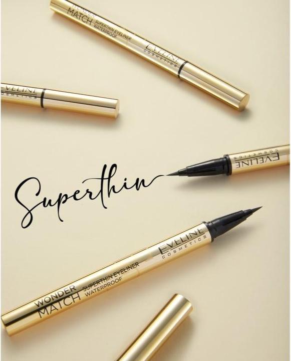 Image du produit Eveline Wonder Match Crayon Eyeliner Waterproof Superthin Noir (Noir)