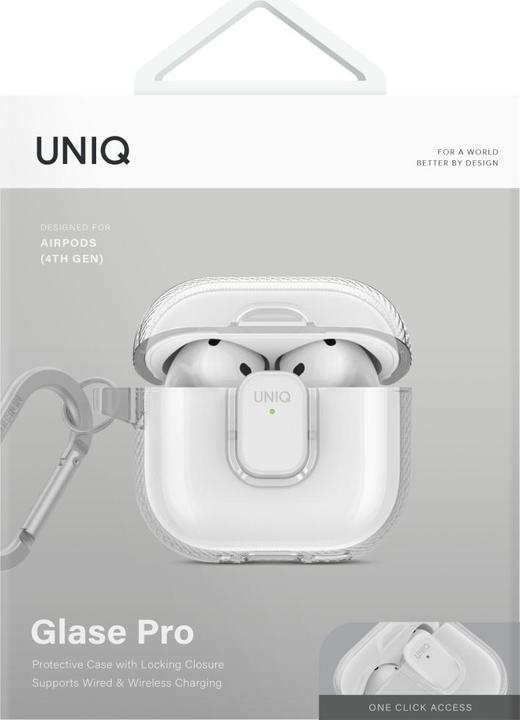 Image du produit Uniq Case Glase Pro for AirPods 4 Lock Case transparent (Manchon pour casque d'écoute)