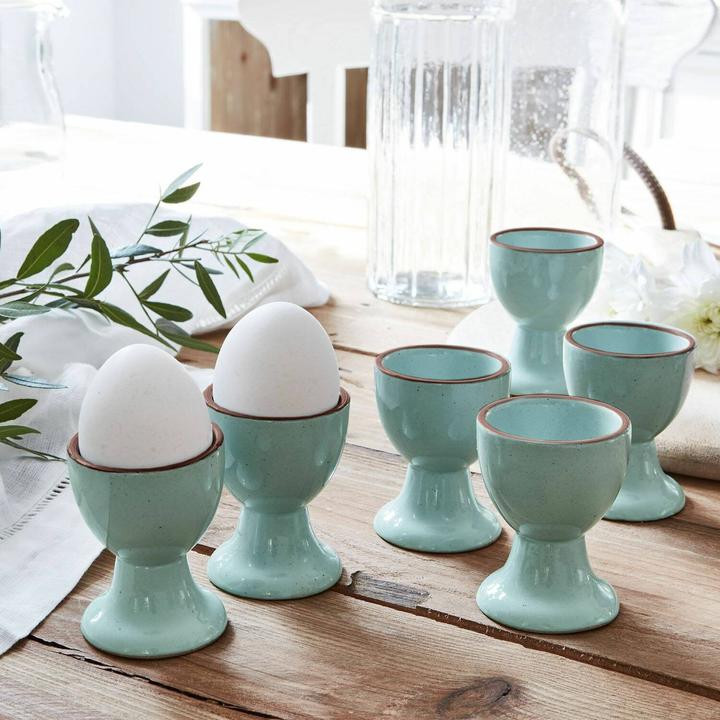 Produktbild Loberon Eierbecher 6er Set Biarré türkis (6 x)