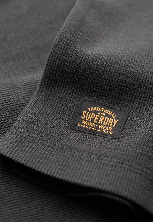 Actual product image Superdry Waffle Long Sleeve Half Button Top (L)