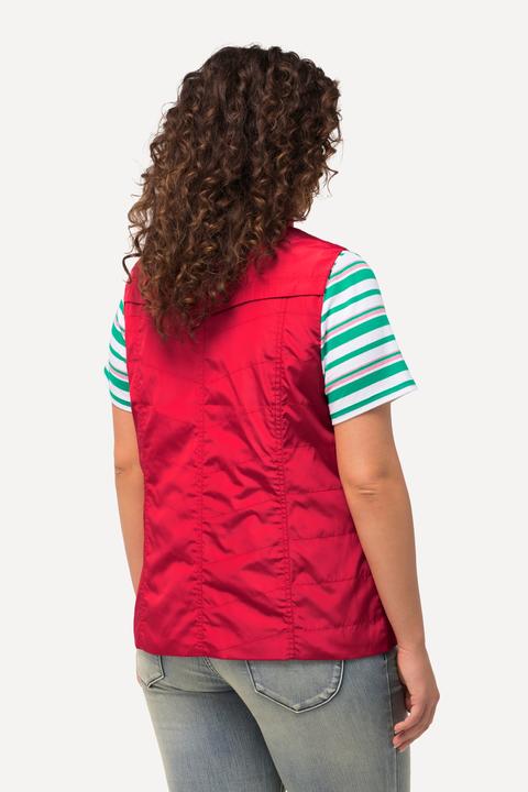 Immagine prodotto Ulla Popken Gilet con collo alto, cuciture decorative e tasche con zip (46, 48)
