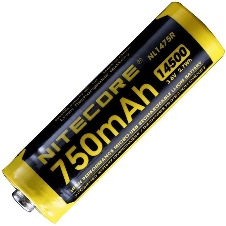 Produktbild Nitecore Li-Ion Akku Typ 14500 - 750mAh - NL1475R