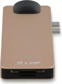 Actual product image LMP USB-C Compact Dock 4K 8 Port, HDMI, Mini-DP, Eth., USB 3.0, SD/microSD, USB-C, Alu., gold *New (USB-C, 8 ports)