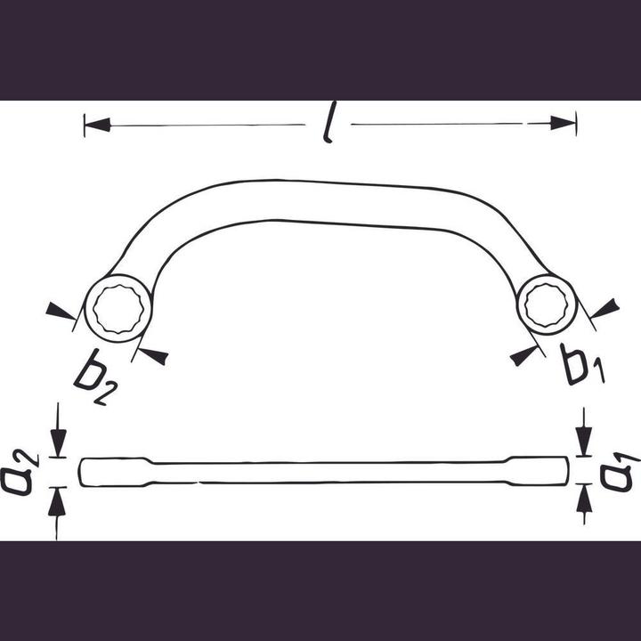 Actual product image HAZET Turbocharger wrench (double hex) 615-S10X12 - External double hexagon profile -