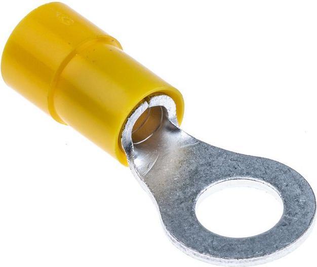 RS PRO Terminale ad anello, parzialmente isolato, 4... 6mm², M6, confezione da 100 pezzi