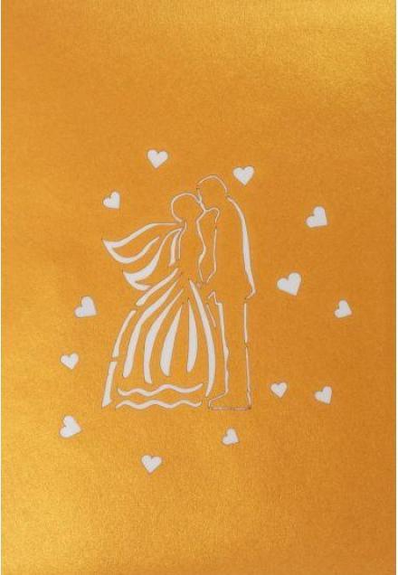 Immagine prodotto Hervorragend Biglietto di matrimonio Coppia di sposi oro - 3D Pop-up (1 pz.)