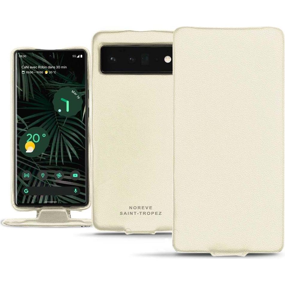 Thumbnail - Noreve Lederschutzhülle vertikal (Google Pixel 6 Pro), Smartphone Hülle, Weiss