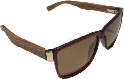 Produktbild Bekos Elegante braun getönte Sonnenbrille mit Zebra-Holzbügel