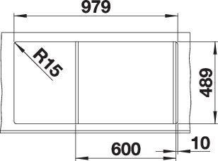 Immagine prodotto Blanco ASSE III 6 S-IF (Lavandino montato in alto, 100 cm, 51 cm)