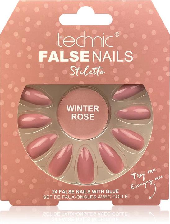 Actual product image Technic False Nails Stiletto (Artificial nails, Winter Rose)