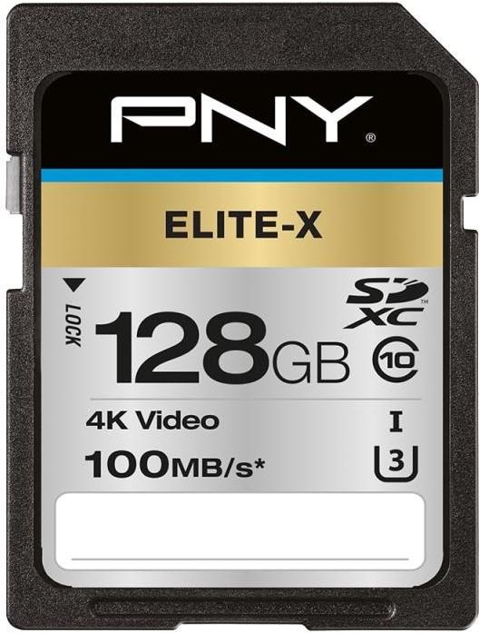 PNY SDXC card Elite-X UHS-I U3 128 GB (128 GB, SDXC, U3, UHS-I)