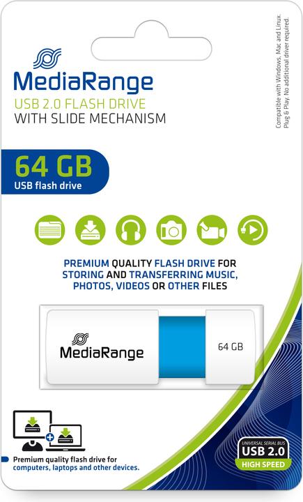 Produktbild MediaRange USB Speicherstick, Color Edition (64 GB, USB-A)