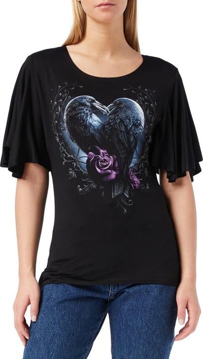 Actual product image Spiral Womens/Ladies Raven Heart Top (4XL)