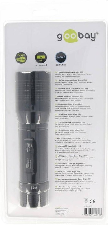 Produktbild Goobay LED-Taschenlampe Super Bright 1500 (17.10 cm, 1500 lm)