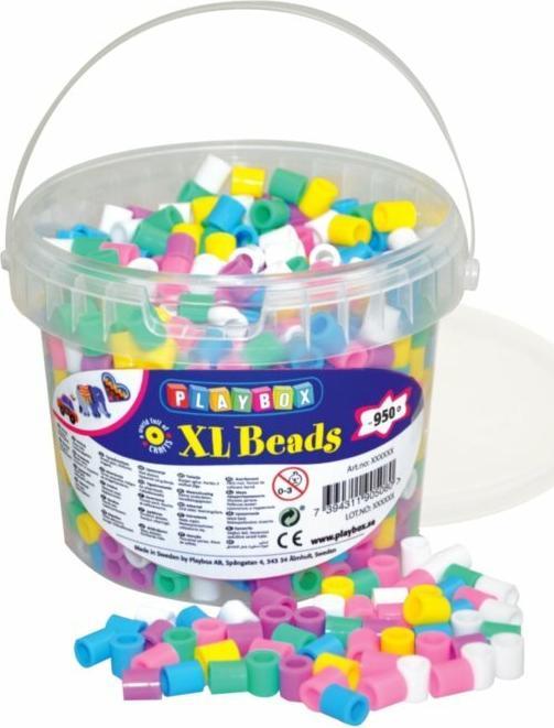 Playbox Iron on beads XL pastel in a bucket 950 pieces