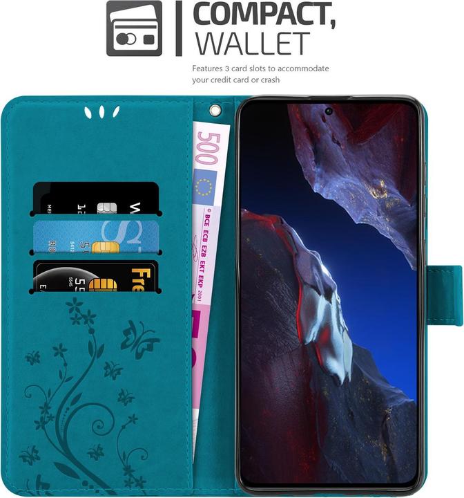Immagine prodotto Cadorabo Custodia per Xiaomi Poco F5 Pro Flower Book (Xiaomi Poco F5 Pro)