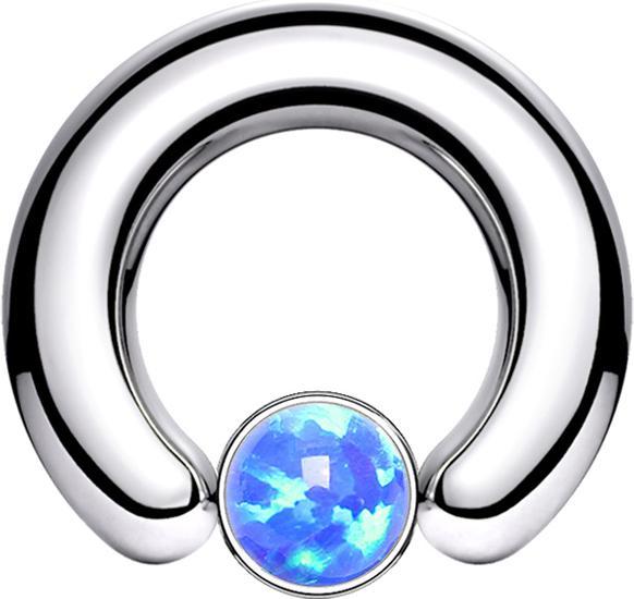 Immagine prodotto Star Piercing Anello di chiusura disco d'argento blu opalino (Acciaio chirurgico 316L, senza ottone)