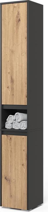 Vicco Bathroom cabinet Majest, Anthracite/Artisan, 30.2 x 191.5 cm with 2 doors (30.20 x 30 x 191.50 cm)