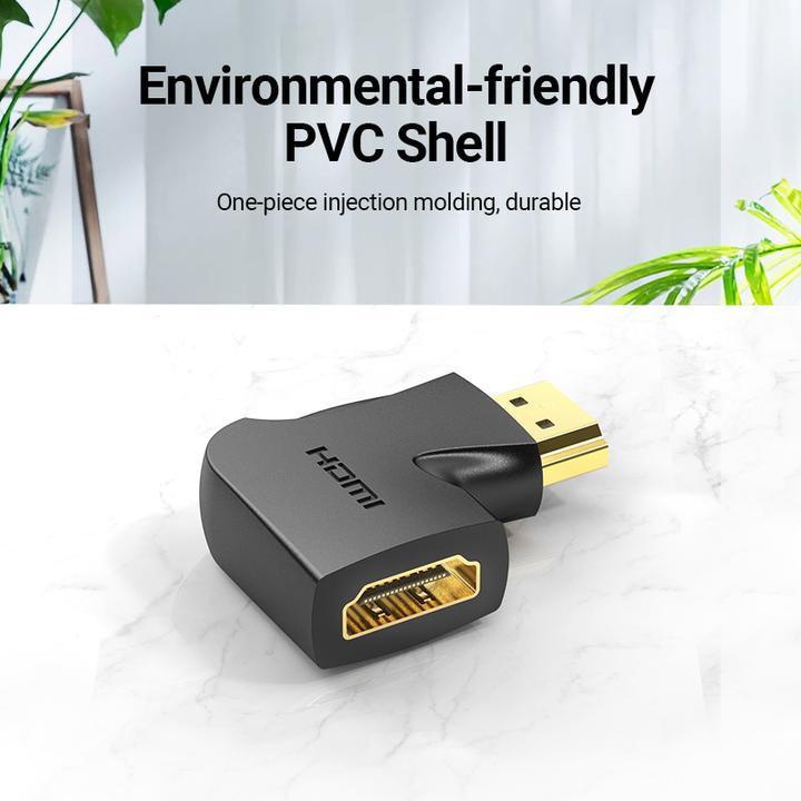 Actual product image Vention HDMI 90 Degree Male to Female Vertical Flat Adapter Black (HDMI)
