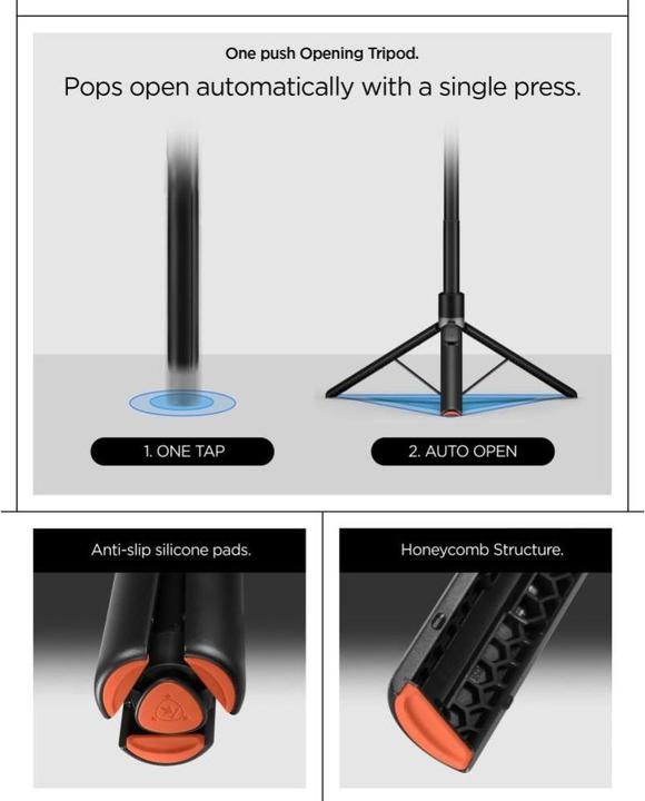 Actual product image Spigen Selfie Stick MagSafe+ Tripod black