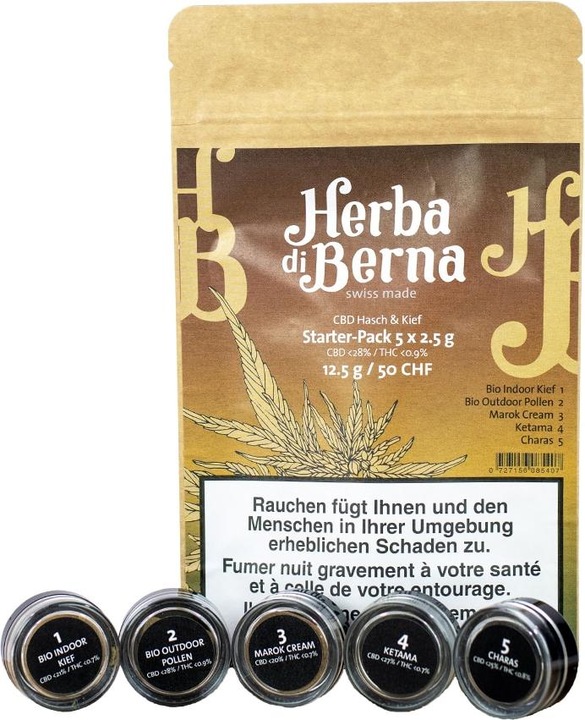 Image du produit Herba di Berna Pack de démarrage hasch CBD (12.50 g, Intérieur)