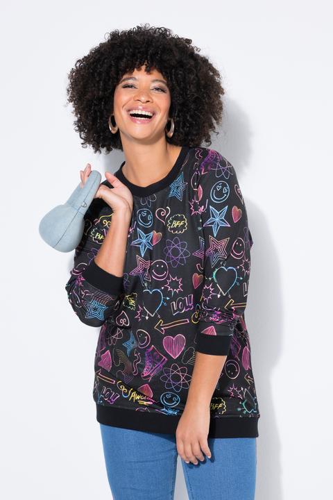 Produktbild Angel of Style Sweatshirt, bequeme Passform, Comic-Muster (58)