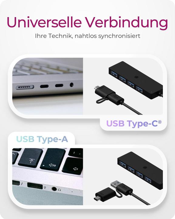 Produktbild Icy Box ICY BOX Kompakte Multiport-Dockingstation, Hochgeschwindigkeit USB-Hub, IB-HUB1424-C3 (USB-C, USB-A, 4 Ports)