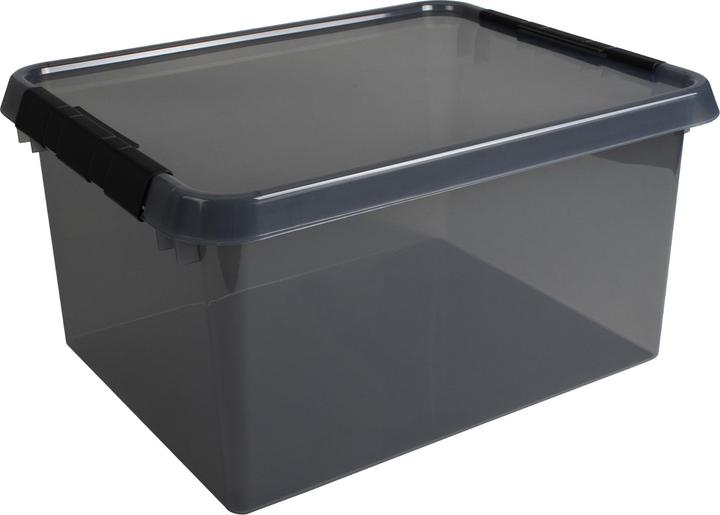 Actual product image Helit Aufbewahrungsbox Comfort-line, 36L, grau-transparent (40 cm, 36 l)