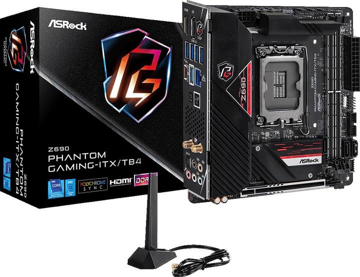 Produktbild AsRock Z690 Phantom Gaming-ITX/TB4 (LGA 1700, Intel Z690 (DDR5), Mini-ITX)