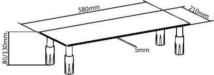 Produktbild Techly Universal Ablagetisch aus Glas, 580 x 210 x 130 mm