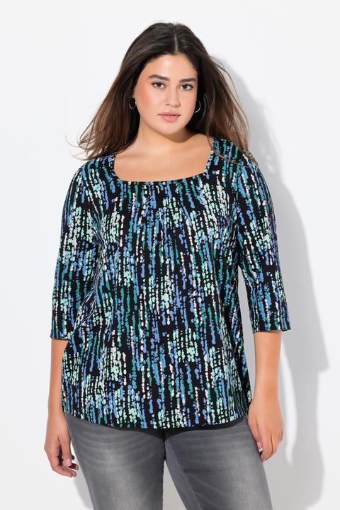 Produktbild Ulla Popken Shirt, Zierfalten, A-Linie, Carree-Ausschnitt, 3/4-Arm (42, 44)