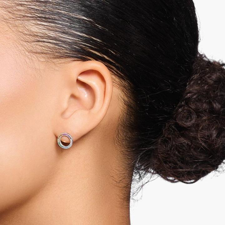 Produktbild Thomas Sabo Ohrstecker Together Rund mit Bunten Steinen Silber Geschwärzt (925er Silber)