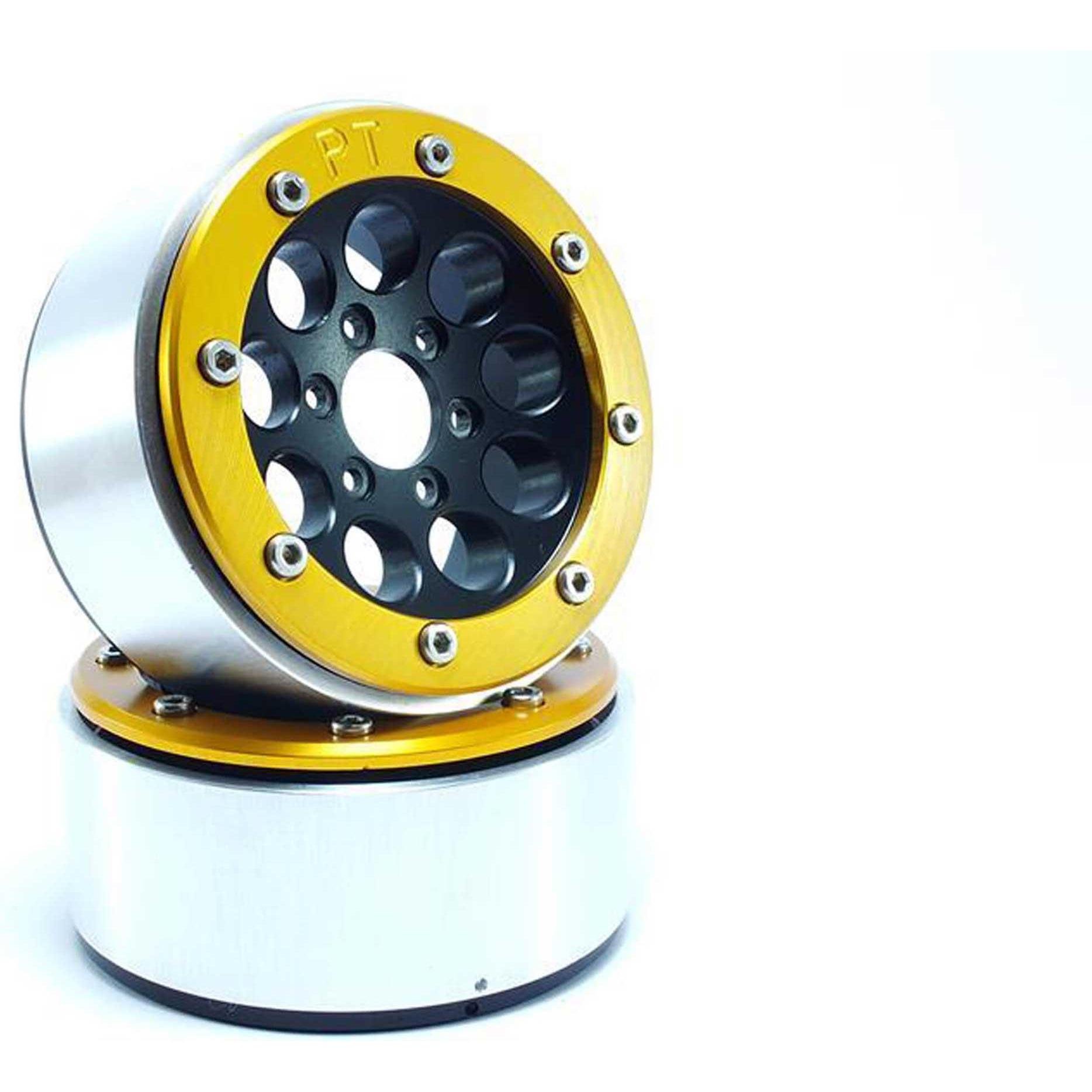 Metsafil cerchi beadlock gun black/gold 1.9 (2 pezzi) senza mozzo ruota