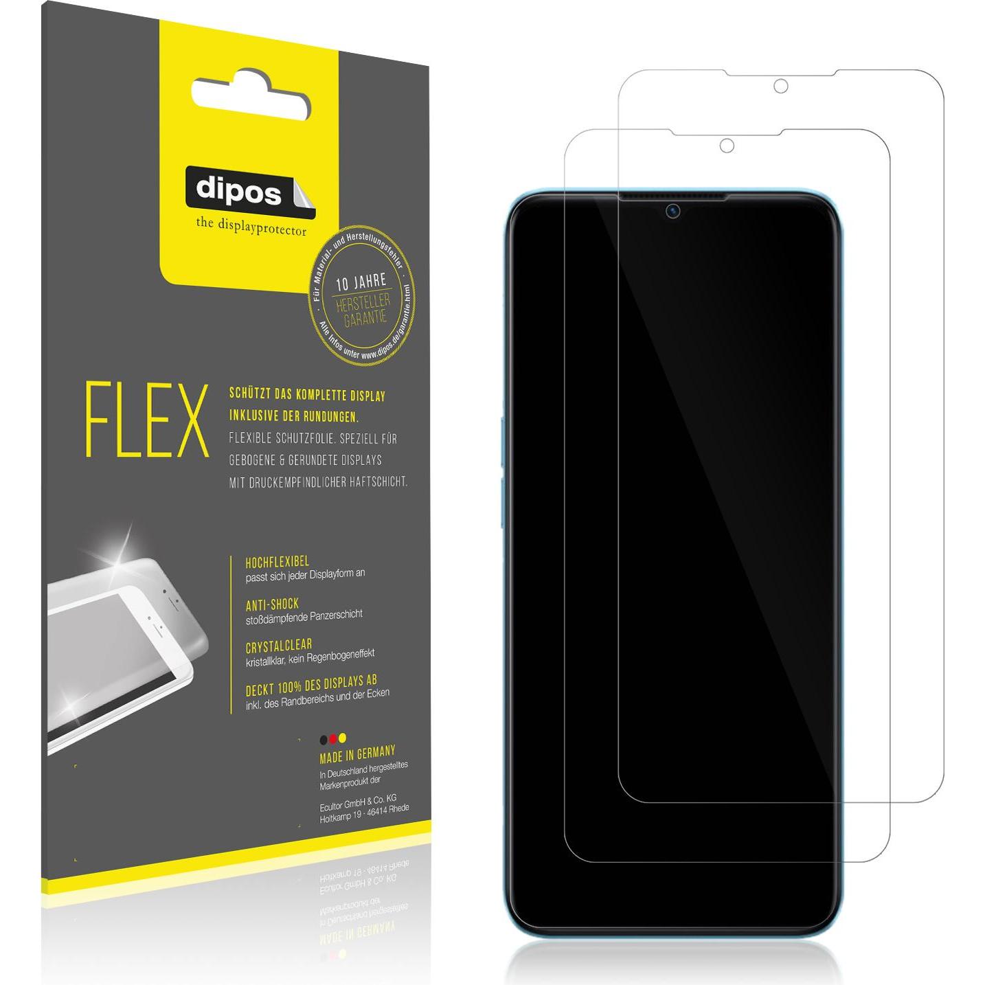 Dipos Displayschutzfolie Full-Cover 3D (3 Stück, Oppo A57 5G), Smartphone Schutzfolie, Transparent