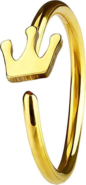 Image du produit Star Piercing Micro piercing anneau avec couronne doré (Acier chirurgical 316L, sans laiton)