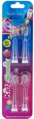Actual product image Brush-Baby KidzSonic Rocket and Unicorn Replacement Brush Heads Age 3 (4 x)