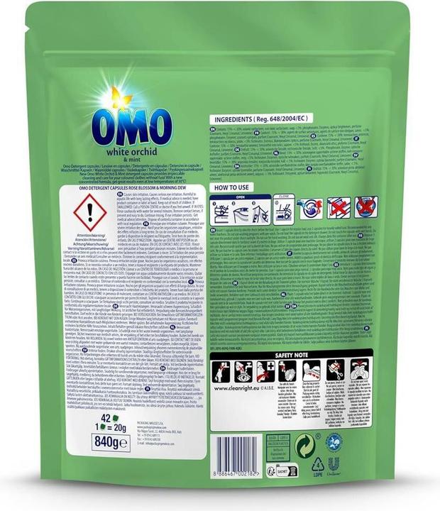 Actual product image OMO Capsules White Orchid Laundry 42 Pcs (42 Washing cycles)
