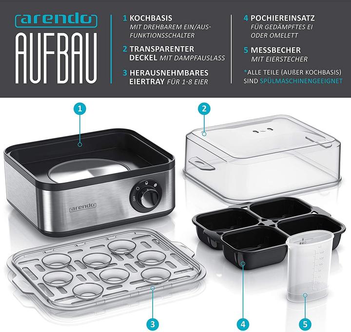 Produktbild Arendo Edelstahl Wasserkocher 1,5 Liter (1.50 l)