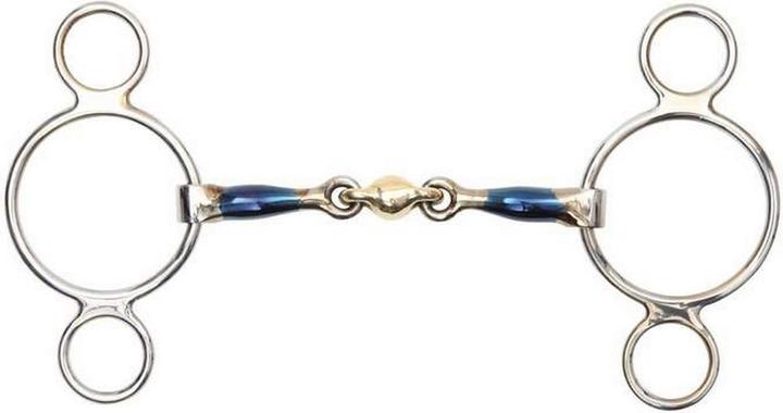 Actual product image Shires Iron (not stainless) Double-broken 3-ring snaffle