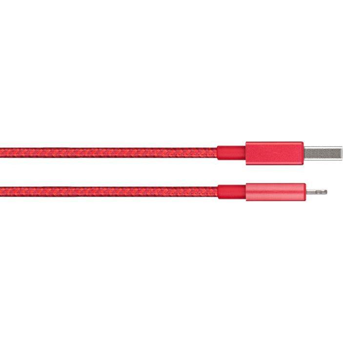 Thumbnail - Moshi Durable Braided Charge/Sync Cable - Integra Lightning to USB-A Cable - Crimson Red (1.20 m), USB Kabel