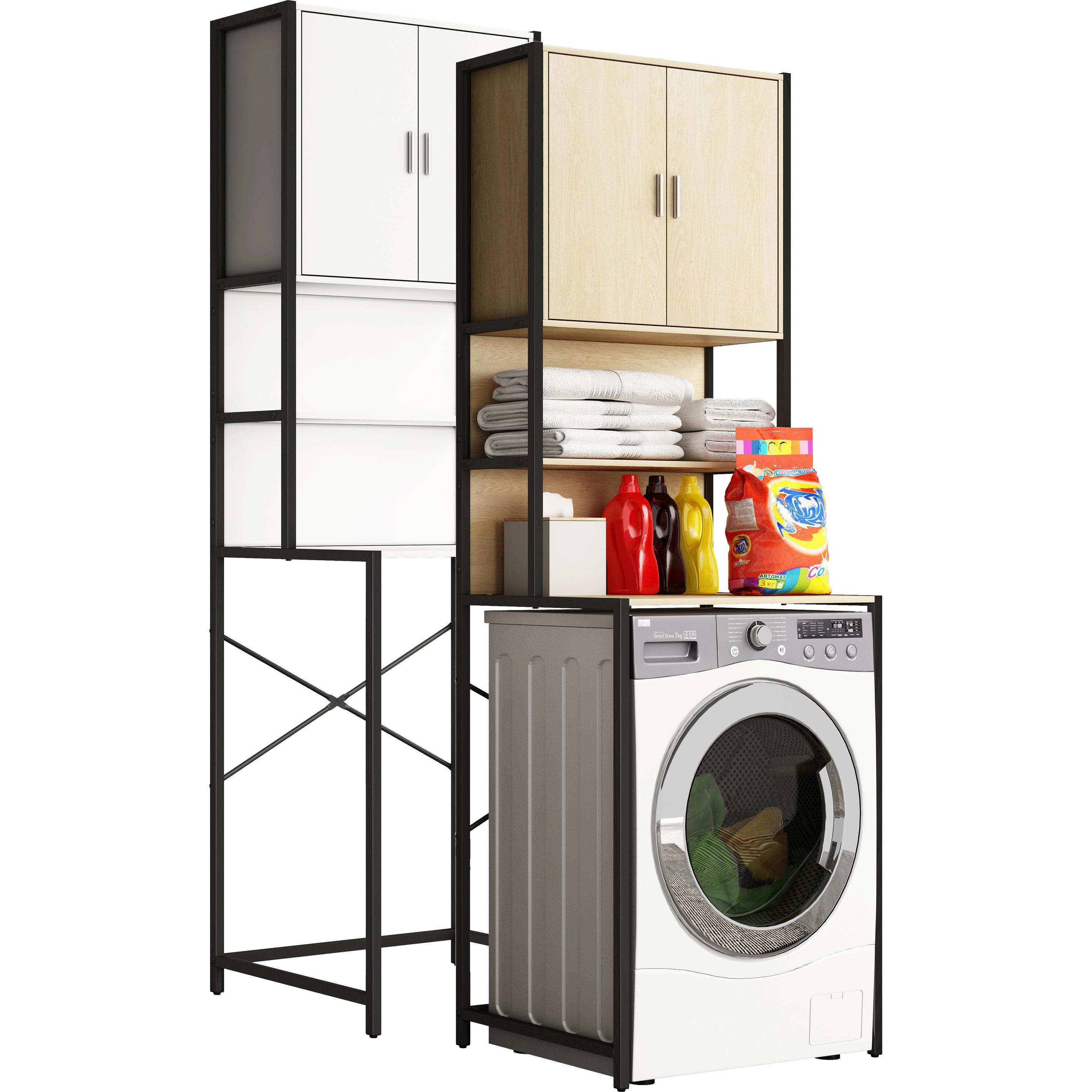 VCM Waschmaschine Schrank Edino, Zubehör Waschen + Trocknen