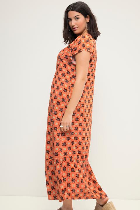 Immagine prodotto Studio Untold Abito maxi dal taglio svasato con stampa allover, scollo a V e mezze maniche ad aletta (50, 52)