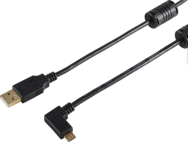 Image du produit Shiverpeaks Câble USB A ST vers USB Micro B ST 90? Angle droit 1,0m (1 m, USB 2.0)
