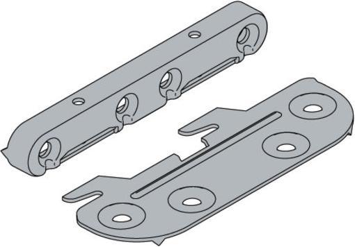 Actual product image Hettich Bettbeschlag, verzinkt, 4 Stck (Connection fitting, 4 pcs.)