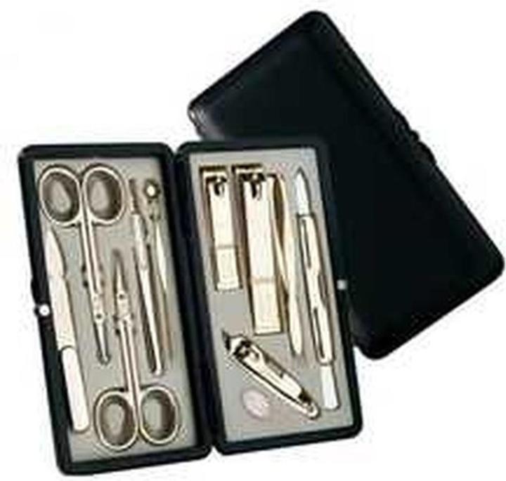 Seven Travel Manicure Pedicure Grooming Kit Set TS-2100G - 10 Pieces Gold