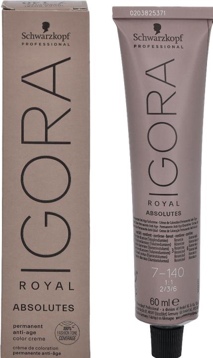 Actual product image Schwarzkopf Professional Igora Royal Absolutes S 7-140 Medium Blonde Cendré Beige Natural (Medium blonde, Beige)