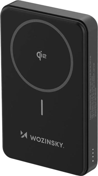 Produktbild Wozinsky Powerbank WLWP-10KA0Y3S 22,5W PD Qi2 10000 mAh, mit Ständer, 1x USB-A, 1x USB-C - schwarz (10000 mAh, 22.50 W, 37 Wh)