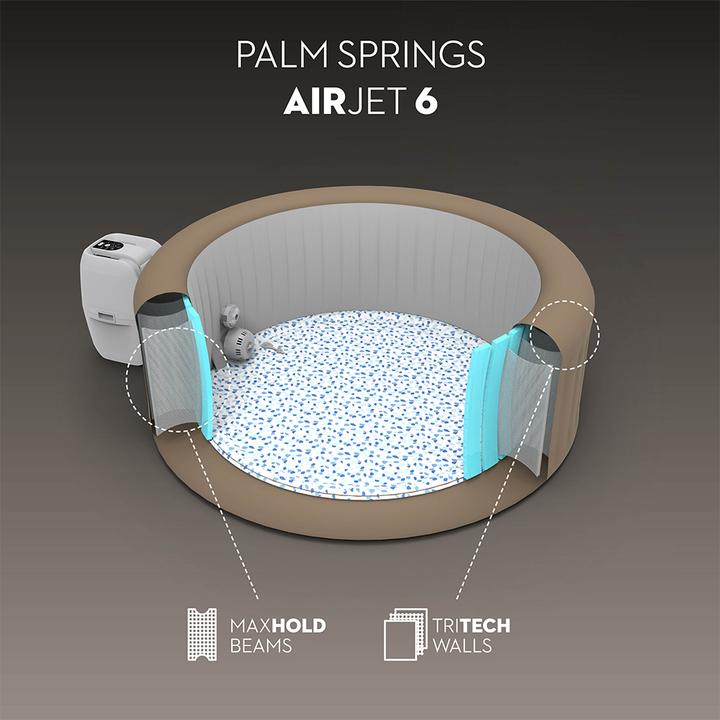 Produktbild Bestway LAY-Z-SPA Palm Springs AirJet aufblasbla sbarer Whirlpool für 4–6 Personen (6 Personen)