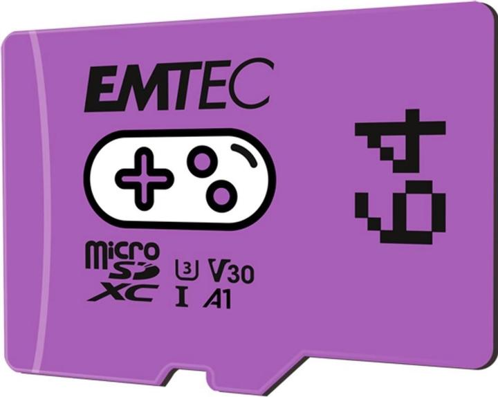 Actual product image Emtec MicroSD Card SDXC CL.10 UHS1 U3 V30 Gaming (64 GB, microSDXC, U1, UHS-I)